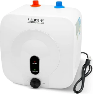 2.5-Gallon Mini Tank Water Heater, 1500W 120V Under Sink Hot Water for RV Kitchen, 1/2NPT Stainless Steel Hose & 3-Way Fitting, White 2.5-Gallon Mini Tank Water Heater, 1500W 120V Under Sink Hot Water for RV Kitchen, 1/2NPT Stainless Steel Hose & 3-Way Fitting, White