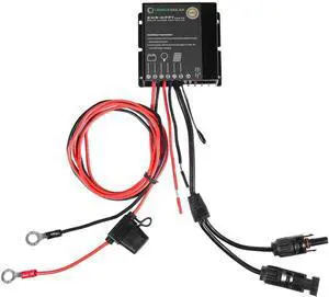 Waterproof 12V 10A MPPT Solar Charge Controller Regulator with Battery Alligator Clips and Standard Solar Connectors for Lithium LiFePO4 AGM Gel Lead-Acid Vehicle Batteries Black Waterproof 12V 10A MPPT Solar Charge Controller Regulator with Battery Alligator Clips and Standard Solar Connectors for Lithium LiFePO4 AGM Gel Lead-Acid Vehicle Batteries Black