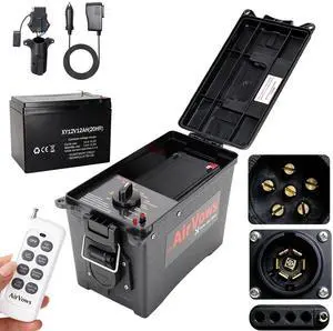Trailer Light Tester Box with 12V 12Ah Battery,Remote Control Function with 98 FT Range, 7-Way Flat (Spade) Pin,6-Way Round Pin,4/5-Pin Connectors,IPX8 Waterproof Case,2-Year Warrnaty Trailer Light Tester Box with 12V 12Ah Battery,Remote Control Function with 98 FT Range, 7-Way Flat (Spade) Pin,6-Way Round Pin,4/5-Pin Connectors,IPX8 Waterproof Case,2-Year Warrnaty