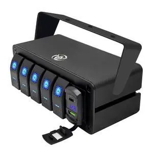 5 Gang Rocker Switch Box Aluminum 12v Switch Panel SPST ON Off Switch PD Type C and QC 3.0 USB Charger Voltmeter Waterproof Toggle Switch Panel DIY Stickers for Boats Cars RVs Trucks 5 Gang Rocker Switch Box Aluminum 12v Switch Panel SPST ON Off Switch PD Type C and QC 3.0 USB Charger Voltmeter Waterproof Toggle Switch Panel DIY Stickers for Boats Cars RVs Trucks