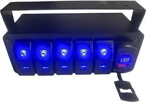 5 Gang Marine Boat Rocker Switch Box 12V SPST Aluminum Rocker Switch Panel PD Type C and QC 3.0 USB Charger Voltmeter Waterproof Switch with Panel DIY Stickers for RVs Boats Trucks 5 Gang Marine Boat Rocker Switch Box 12V SPST Aluminum Rocker Switch Panel PD Type C and QC 3.0 USB Charger Voltmeter Waterproof Switch with Panel DIY Stickers for RVs Boats Trucks