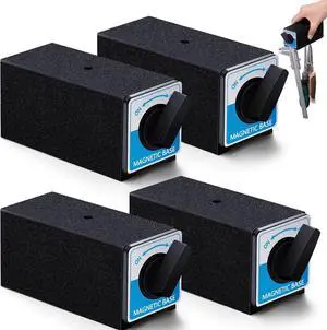 4 Pcs 12T Magnetic Base Holder Bed On/Off Switch 264 Lbs Holding Power Magnetic Holder Bed M8 x 1.25 Tapped Hole Switchable Base Without Adjustment Arm for Indicator, 4.7" x 2.2" x 2" 4 Pcs 12T Magnetic Base Holder Bed On/Off Switch 264 Lbs Holding Power Magnetic Holder Bed M8 x 1.25 Tapped Hole Switchable Base Without Adjustment Arm for Indicator, 4.7" x 2.2" x 2"