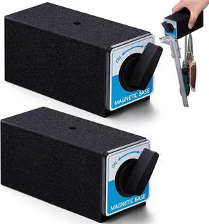 2 Pcs 12T Magnetic Base Holder Bed On/Off Switch 264 Lbs Holding Power Magnetic Holder Bed M8 x 1.25 Tapped Hole Switchable Base Without Adjustment Arm for Indicator, 4.7" x 2.2" x 2" 2 Pcs 12T Magnetic Base Holder Bed On/Off Switch 264 Lbs Holding Power Magnetic Holder Bed M8 x 1.25 Tapped Hole Switchable Base Without Adjustment Arm for Indicator, 4.7" x 2.2" x 2"