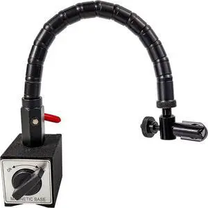 (R Indicator Holder with Magnetic Base Stand Aluminum Strut & Steel, Flexible Arm, Max Force 176lbs/80kg for Dial/Test Indicators (R Indicator Holder with Magnetic Base Stand Aluminum Strut & Steel, Flexible Arm, Max Force 176lbs/80kg for Dial/Test Indicators