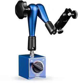 Industrial-Strength Magnetic Base Indicator Holder with Fine Adjustment, Heavy Duty dial gage Holder with Swivel clamp, 176lb/80kg Max Pull Industrial-Strength Magnetic Base Indicator Holder with Fine Adjustment, Heavy Duty dial gage Holder with Swivel clamp, 176lb/80kg Max Pull