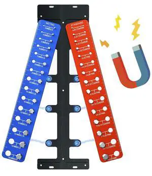 Detachable Magnetic Nut and Bolt Thread Checker, 30 Bolt and Nut Sizer Detachable Magnetic Nut and Bolt Thread Checker, 30 Bolt and Nut Sizer