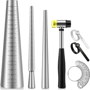 All-in-One Ring & Bracelet Sizer Set with Metal Mandrels & Finger Gauge All-in-One Ring & Bracelet Sizer Set with Metal Mandrels & Finger Gauge