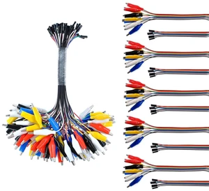10-Pack Alligator Clip to Dupont Female Jumper Wire, 30cm Crocodile Test Lead for Breadboard, Arduino, Raspberry Pi, Electronics DIY 10-Pack Alligator Clip to Dupont Female Jumper Wire, 30cm Crocodile Test Lead for Breadboard, Arduino, Raspberry Pi, Electronics DIY