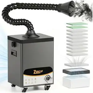 Solder Fume Extractor 180W 320m³/h, Thickened Pre-Filters, Soundproof Low-Noise Chamber, Exclusive Downward Exhaust, H13 HEPA & High-Iodine Carbon, Smoke Absorber for Soldering, Laser, 3D Printer Solder Fume Extractor 180W 320m³/h, Thickened Pre-Filters, Soundproof Low-Noise Chamber, Exclusive Downward Exhaust, H13 HEPA & High-Iodine Carbon, Smoke Absorber for Soldering, Laser, 3D Printer