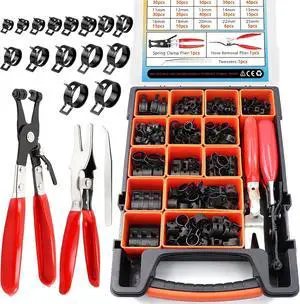 352Pcs 6-25mm Spring Band Hose Clamps Assortment Kit with Spring Clamp Plier & Hose Clamp Plier for Fuel Lines,Automotive,Marine,Gardening,Vacuum Hoses 352Pcs 6-25mm Spring Band Hose Clamps Assortment Kit with Spring Clamp Plier & Hose Clamp Plier for Fuel Lines,Automotive,Marine,Gardening,Vacuum Hoses