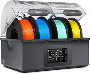 Filament Dryer 4 Spools, SH03 Dry Box with 85 Max Temp, Sealed Filament Storage Box with Auto Dehumiditification, Dual Independent Heating Chambers for PLA PETG ABS TPU ASA PC PA 1.75/2.85mm Filament Dryer 4 Spools, SH03 Dry Box with 85 Max Temp, Sealed Filament Storage Box with Auto Dehumiditification, Dual Independent Heating Chambers for PLA PETG ABS TPU ASA PC PA 1.75/2.85mm