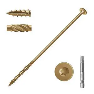50 pcs Yellow Structural Wood Screws 8 inch 50 pcs Yellow Structural Wood Screws 8 inch