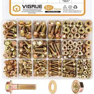 521PCS M6 M8 M10 Flange Bolts Assortment Kit Metric Class 8.8 Serrated Hex Cap Flange Hex Bolts Flange Nuts Assorted Set, Coarse Full and Half Threads 521PCS M6 M8 M10 Flange Bolts Assortment Kit Metric Class 8.8 Serrated Hex Cap Flange Hex Bolts Flange Nuts Assorted Set, Coarse Full and Half Threads