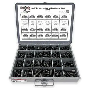 Metric 12.9 Alloy Allen Socket Head Cap Screws Bolts Black Oxide Assortment - 453 PCS Metric 12.9 Alloy Allen Socket Head Cap Screws Bolts Black Oxide Assortment - 453 PCS