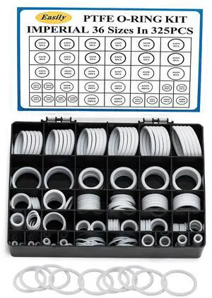 O Rings Assortment PTFE Kit, 325PCS Sealing Gasket Washer Professional for Automotive Repair, Plumbing and Faucet, Air or Gas Connections, Resist Oil and Heat O-Rings O Rings Assortment PTFE Kit, 325PCS Sealing Gasket Washer Professional for Automotive Repair, Plumbing and Faucet, Air or Gas Connections, Resist Oil and Heat O-Rings