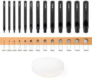 Professional 13 Pcs Leather Hole Punch Set, Slim Style.1.0-12MM Professional 13 Pcs Leather Hole Punch Set, Slim Style.1.0-12MM
