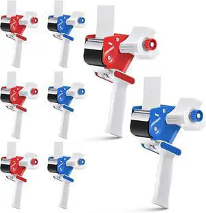 8 Pieces Packing Tape Dispenser Gun for 2 Inches Width Tape Handheld Tape Gun for Shipping Industrial Packaging Box Wrapping, Moving Packing Boxes Sealing, Blue and Red 8 Pieces Packing Tape Dispenser Gun for 2 Inches Width Tape Handheld Tape Gun for Shipping Industrial Packaging Box Wrapping, Moving Packing Boxes Sealing, Blue and Red