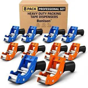8 Pack Professional 3-Inch Tape Gun Dispenser, Heavy-Duty Packing Tape Dispenser for Shipping Boxes, Quick Reload, Works with Standard & Thick Tape, Ergonomic Handle for Warehouse, Moving & Office 8 Pack Professional 3-Inch Tape Gun Dispenser, Heavy-Duty Packing Tape Dispenser for Shipping Boxes, Quick Reload, Works with Standard & Thick Tape, Ergonomic Handle for Warehouse, Moving & Office