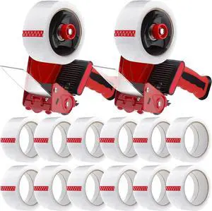 2 Pack Packing Tape Dispenser Gun with 12 Roll Packing Tape 2 Inch Gun 2.7 Mil Heavy Duty Packaging for Shipping, Moving, Carton and Box Sealing(Black and Red) 2 Pack Packing Tape Dispenser Gun with 12 Roll Packing Tape 2 Inch Gun 2.7 Mil Heavy Duty Packaging for Shipping, Moving, Carton and Box Sealing(Black and Red)