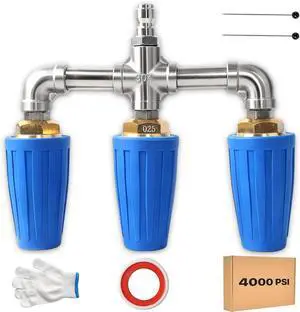 Triple Turbo Pressure Washer Nozzle, 4000 PSI Turbo Nozzle(Blue) Triple Turbo Pressure Washer Nozzle, 4000 PSI Turbo Nozzle(Blue)