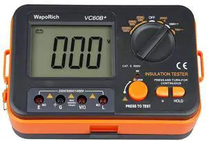 Megohmmeter Insulation Resistance Tester, 1999 Counts Megaohm Meter 200M~2K Megohm Megger with DC250/500/1000V AC750V Testing Voltage, Digital Multimeter Measure with Data Hold Backlit Megohmmeter Insulation Resistance Tester, 1999 Counts Megaohm Meter 200M~2K Megohm Megger with DC250/500/1000V AC750V Testing Voltage, Digital Multimeter Measure with Data Hold Backlit