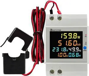 Power Meter Single Phase, 2 Channels, Energy Meter DIN Rail Electricity Usage Monitor with LCD, kWh Meter AC40-300V 100A, Ammeter Voltmeter with Split Core Current Transformer CT Power Meter Single Phase, 2 Channels, Energy Meter DIN Rail Electricity Usage Monitor with LCD, kWh Meter AC40-300V 100A, Ammeter Voltmeter with Split Core Current Transformer CT