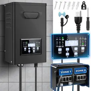 500W Low Voltage Landscape Transformer, 2 Zone Independent Control Landscape Lighting Transformer with Timer and photocell Sensor, 120V AC to 12V/14V AC Low Voltage Transformers for Landscape Lighting 500W Low Voltage Landscape Transformer, 2 Zone Independent Control Landscape Lighting Transformer with Timer and photocell Sensor, 120V AC to 12V/14V AC Low Voltage Transformers for Landscape Lighting