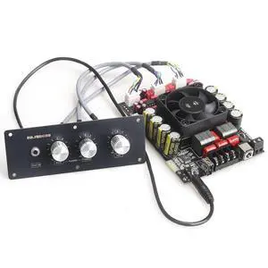 T220HS-W Power Amplifier Board 2.0 Channel 220W×2 with Treble and Bass, 12V-36V Audio Power Amplifier Module with Front Panel T220HS-W Power Amplifier Board 2.0 Channel 220W×2 with Treble and Bass, 12V-36V Audio Power Amplifier Module with Front Panel