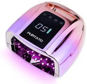 Professional Rechargeable 96W UV LED Portable Cordless UV Light for Nail Lamp Machine with Removable Stainless Steel Bottom,4 Timer Setting and Smart Sensor Nail Dryer (Gradient Purple) Professional Rechargeable 96W UV LED Portable Cordless UV Light for Nail Lamp Machine with Removable Stainless Steel Bottom,4 Timer Setting and Smart Sensor Nail Dryer (Gradient Purple)