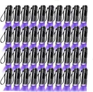 40-Pcs Mini UV Black Light Flashlights Purple Light, Black Color 40-Pcs Mini UV Black Light Flashlights Purple Light, Black Color