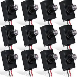 12 Packs Dusk to Dawn Sensor for Outdoor Lighting 100-277V Photoelectric Switch Photocell Light Sensor Electric Eye Sensor Photo Control Switch Lamp Post Light Sensor for Most Outdoor Lighting Bulbs 12 Packs Dusk to Dawn Sensor for Outdoor Lighting 100-277V Photoelectric Switch Photocell Light Sensor Electric Eye Sensor Photo Control Switch Lamp Post Light Sensor for Most Outdoor Lighting Bulbs