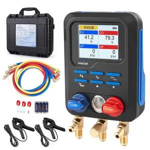 Digital Manifold Gauges HVAC, R454B R134A R410A R32 AC Gauge Set Digital Manifold Gauges HVAC, R454B R134A R410A R32 AC Gauge Set
