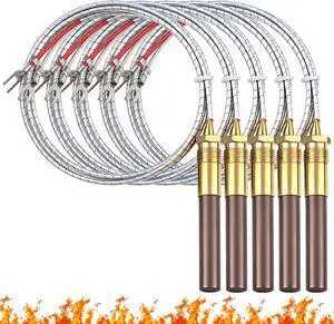 5 Pcs 36" Thermopile Generators with Two Lead for Gas 750mv Thermopile Fireplace Water Heaters Fryer Cluster Replacement Part 5 Pcs 36" Thermopile Generators with Two Lead for Gas 750mv Thermopile Fireplace Water Heaters Fryer Cluster Replacement Part