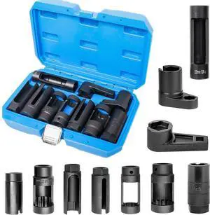 10pcs Oxygen Sensor Socket Set,O2 Sensor Removal Removal Kit with 22 27 29 mm Sockets 1/2" 3/8" Drive, for Thermal Oil Pressure Vacuum Sensors Removers 10pcs Oxygen Sensor Socket Set,O2 Sensor Removal Removal Kit with 22 27 29 mm Sockets 1/2" 3/8" Drive, for Thermal Oil Pressure Vacuum Sensors Removers