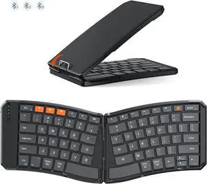 Foldable Ergonomic Bluetooth Keyboard, Split, Portable, Black Foldable Ergonomic Bluetooth Keyboard, Split, Portable, Black