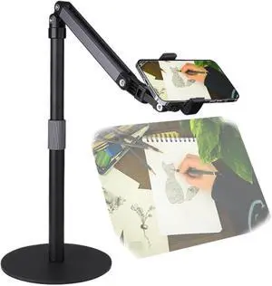 Heavy Duty Overhead Phone Stand for Desk Video Recording for iPhone Holder, with Extension Arm, 360° Swivel, for Filming, Meeting, Cooking, Painting and Crafting Heavy Duty Overhead Phone Stand for Desk Video Recording for iPhone Holder, with Extension Arm, 360° Swivel, for Filming, Meeting, Cooking, Painting and Crafting