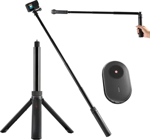 Bullet Time Selfie Stick Tripod with Bluetooth Remote for Insta360 X5/X4/X3/GO Ultra/ACE Pro 2, 50" Invisible Extendable Camera Handle Grip for DJI OSMO 360 Action 6 5 Pro, GoPro 13 12 11 Max 2 Bullet Time Selfie Stick Tripod with Bluetooth Remote for Insta360 X5/X4/X3/GO Ultra/ACE Pro 2, 50" Invisible Extendable Camera Handle Grip for DJI OSMO 360 Action 6 5 Pro, GoPro 13 12 11 Max 2