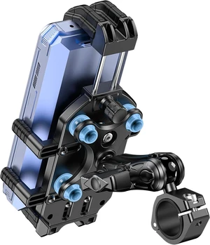Motorcycle Phone Mount with Secure Lock & Vibration Dampener Motorcycle Phone Mount with Secure Lock & Vibration Dampener