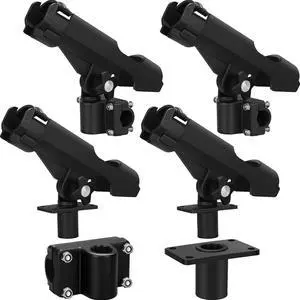 Fishing Rod Holder for Boat Adjustable Rod Racks with Side Mount Bulk Swivel Pole Holders for Boats with Combo Mount, Fishing Accessories, Black Fishing Rod Holder for Boat Adjustable Rod Racks with Side Mount Bulk Swivel Pole Holders for Boats with Combo Mount, Fishing Accessories, Black