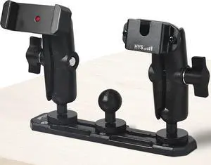 Heavy Duty Drill Base Track Holder for Trucks/Boats/Wall/Desk/Vehicles, w/ 1" Ball with T-Bolt, w/3.9 Inches Double Socket Arms-Mount for Phone & Handheld Radio & Shoulder Speaker Mic Heavy Duty Drill Base Track Holder for Trucks/Boats/Wall/Desk/Vehicles, w/ 1" Ball with T-Bolt, w/3.9 Inches Double Socket Arms-Mount for Phone & Handheld Radio & Shoulder Speaker Mic