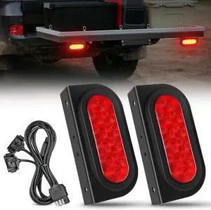 Hitch Cargo Carrier Oval Light Kit 2PCS 6" Red w/Mounting Brackets Hitch Cargo Carrier Oval Light Kit 2PCS 6" Red w/Mounting Brackets