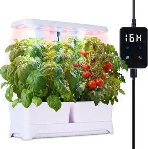 Indoor Herb Garden with Grow Light & Pots, Full Spectrum LED Planter for Kitchen Herbs & Houseplants, Height Adjustable Indoor Growing System for Home & Apartment Decor (White, 16 * 6.3 * 7.1 inch) Indoor Herb Garden with Grow Light & Pots, Full Spectrum LED Planter for Kitchen Herbs & Houseplants, Height Adjustable Indoor Growing System for Home & Apartment Decor (White, 16 * 6.3 * 7.1 inch)