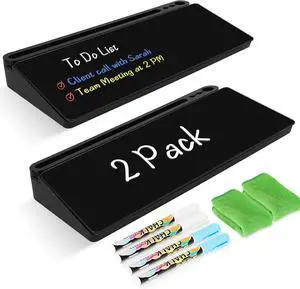 2 Pack Desktop Glass Whiteboard with Storage, Desk White Board Stand Black 2 Pack Desktop Glass Whiteboard with Storage, Desk White Board Stand Black