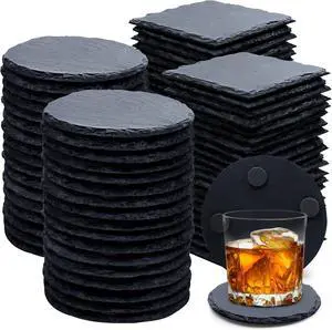 72 PCS Slate Drink Coasters, 4 Inch Black Coasters Stone Cup Coaster Bulk Set, Laser Engraving Blanks Handmade Coaster for Halloween, Christmas, Home Decor Drink Bar Kitchen Gifts 72 PCS Slate Drink Coasters, 4 Inch Black Coasters Stone Cup Coaster Bulk Set, Laser Engraving Blanks Handmade Coaster for Halloween, Christmas, Home Decor Drink Bar Kitchen Gifts
