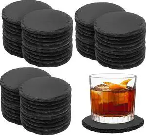60 Pieces Slate Coasters. 4 inch Black Coasters Stone Coaster Set,Laser Engraving Blanks with Anti-Scratch Bottom, Perfect for use in Your Home, Office, Kitchen,bar or Anywhere.Round 60 Pieces Slate Coasters. 4 inch Black Coasters Stone Coaster Set,Laser Engraving Blanks with Anti-Scratch Bottom, Perfect for use in Your Home, Office, Kitchen,bar or Anywhere.Round