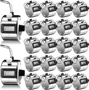 25 Pcs Hand Held Tally Counter 4 Digit Mechanical Palm Click Counter Handheld Tally Number Clicker for Counting Numbers Golf Sports Events Office Stadium 25 Pcs Hand Held Tally Counter 4 Digit Mechanical Palm Click Counter Handheld Tally Number Clicker for Counting Numbers Golf Sports Events Office Stadium