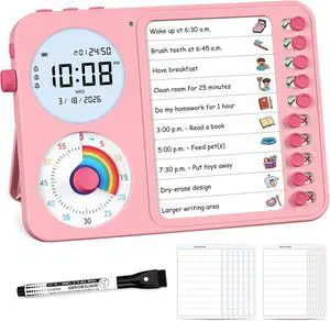 3-in-1 Visual Timer & ADHD Tool for Kids with Chore Chart & Planning Board 3-in-1 Visual Timer & ADHD Tool for Kids with Chore Chart & Planning Board