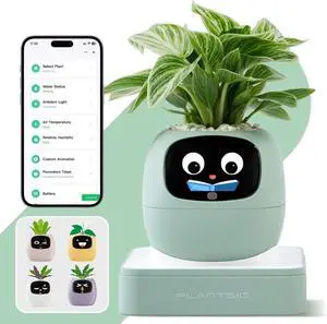 Smart Plant Pot with Screen, 80ml Self-Watering Planter Green Smart Plant Pot with Screen, 80ml Self-Watering Planter Green