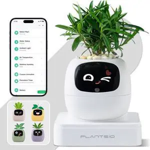 Smart Plant Pot with Screen, 80ml Self-Watering Planter White Smart Plant Pot with Screen, 80ml Self-Watering Planter White