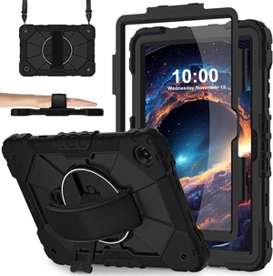 Case for Galaxy Tab A11 Plus/A9 Plus 11 Inch, Heavy-Duty Shockproof Cover with Screen Protector, 360° Rotating Stand, Hand & Shoulder Strap, Black Case for Galaxy Tab A11 Plus/A9 Plus 11 Inch, Heavy-Duty Shockproof Cover with Screen Protector, 360° Rotating Stand, Hand & Shoulder Strap, Black